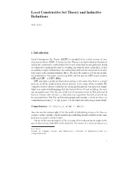 Local Constructive Set Theory and Inductive Definitions