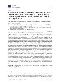 A Method to Extract Measurable Indicators of Coastal Cliff