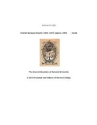 Archives IB CSS Charles Sprague Sargent (1841-1927) Papers, 1868
