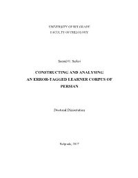 Constructing and Analysing an Error-Tagged Learner Corpus of Persian