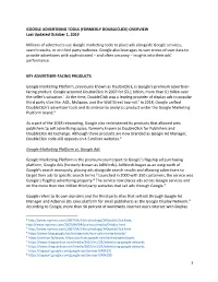 GOOGLE ADVERTISING TOOLS (FORMERLY DOUBLECLICK) OVERVIEW Last Updated October 1, 2019
