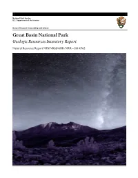 Great Basin National Park Geologic Resources Inventory Report