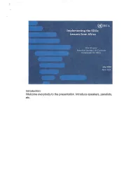 Implementing the Sdgs: Lessons from Africa