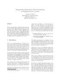 Incorporating Scheme-Based Web Programming in Computer Literacy Courses