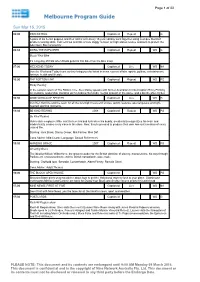 Melbourne Program Guide