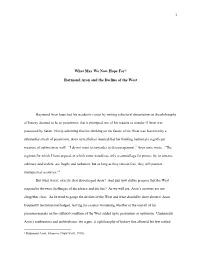 Raymond Aron and the Decline of the West