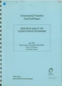 River Water Quality 1992 Classification by Determinand