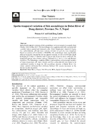 Spatio-Temporal Variation of Fish Assemblages in Babai River of Dang District, Province No. 5, Nepal