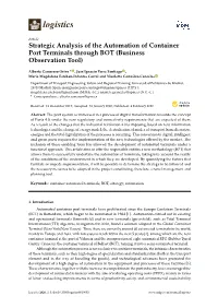 Strategic Analysis of the Automation of Container Port Terminals Through BOT (Business Observation Tool)