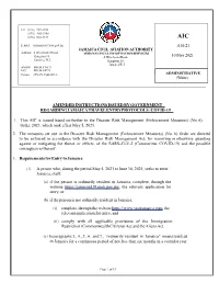 Aic A10 2021 Amended Instructions Issued By
