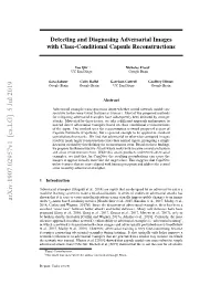 Detecting and Diagnosing Adversarial Images with Class-Conditional Capsule Reconstructions