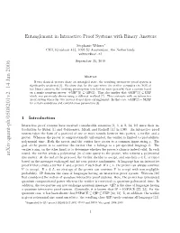Entanglement in Interactive Proof Systems with Binary Answers