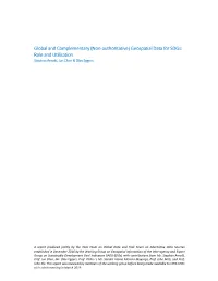 Global and Complementary Geospatial Data for Sdgs