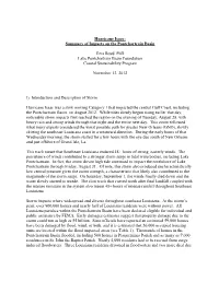 Hurricane Isaac: Summary of Impacts on the Pontchartrain Basin Ezra