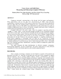 Lean, Green, and Solid State: Measuring and Enhancing Computer Efficiency