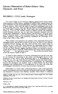 Literary Dimensions of Robert Elsmere: Idea, Character, and Form