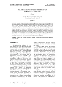 Religious Experience in the Light of Discursive Language