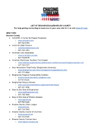 Resource Listing for Website 9.10.19