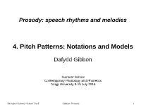 4. Pitch Patterns: Notations and Models