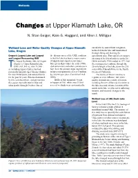 Changes at Upper Klamath Lake, OR