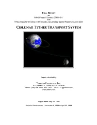 Cislunar Tether Transport System