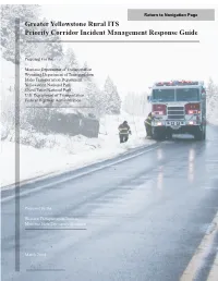 Greater Yellowstone Rural ITS Priority Corridor Incident Management Response Guide