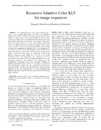 Recursive Adaptive Color KLT for Image Sequences