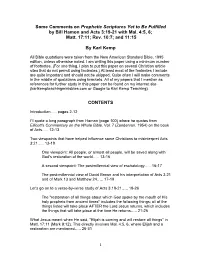 Some Comments on Prophetic Scriptures Yet to Be Fulfilled by Bill Hamon and Acts 3:19�21 with Mal