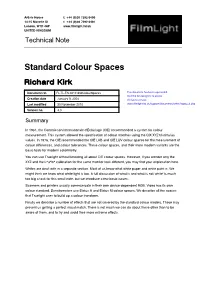 Standard Colour Spaces