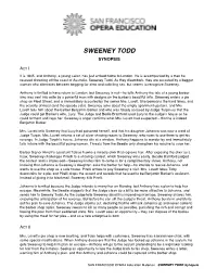 Sweeney Todd Synopsis