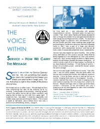 The Voice Within Are Sponsored Through the 7Th Tradition