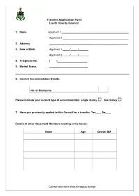 Transfer Application Form Louth County Council