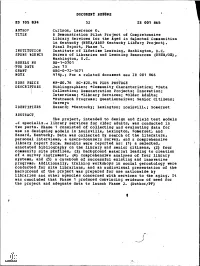 A Demonstration Pilot Project of Comprehensive Library Services for the Aged in Selected Communities in Kentucky (ERTA/AARP Kentucky Libary Project)