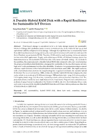 A Durable Hybrid RAM Disk with a Rapid Resilience for Sustainable Iot Devices