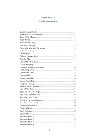 Knot Charts Table of Contents
