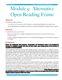 MODULE 5: ALTERNATIVE OPEN READING FRAME Module 5: Alternative Open Reading Frame