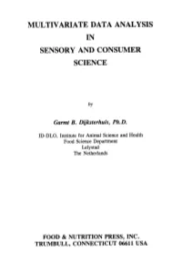 Multivariate Data Analysis in Sensory and Consumer Science