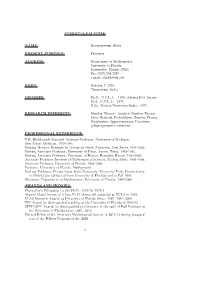 Professor ADDRESS: Department of Mathematics University of Florida