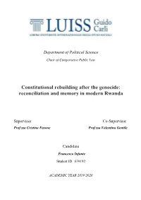 Reconciliation and Memory in Modern Rwanda
