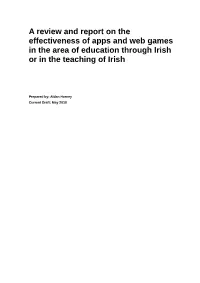 180605 Report on the Effectiveness of Apps and Web Games in the Area Of