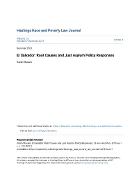 El Salvador: Root Causes and Just Asylum Policy Responses