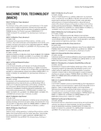 Machine Tool Technology (MACH)