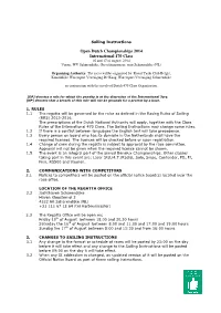 Sailing Instructions