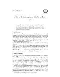 A Note on the Anticomplements of the Fermat Points