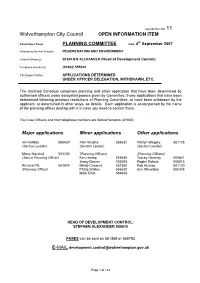 Agenda Item No: 11 Wolverhampton City Council OPEN INFORMATION ITEM