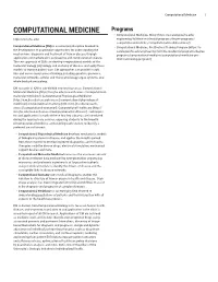 Computational Medicine 1