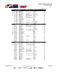 CROSS COUNTRY START LIST 730 CALL-UP List