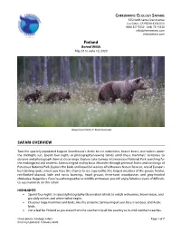 Finland SAFARI OVERVIEW