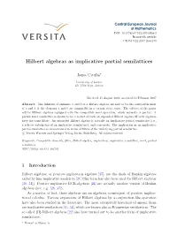 Hilbert Algebras As Implicative Partial Semilattices