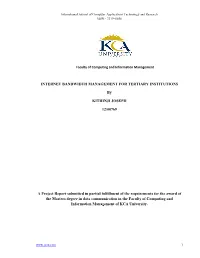 Internet Bandwidth Management for Tertiary Institutions